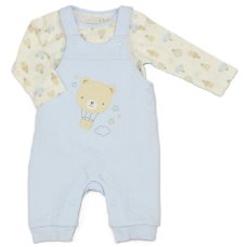 N14608: Baby Boys Quilted Dungaree & Top Outfit (0-9 Months)